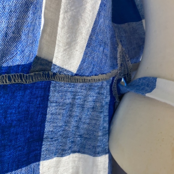 OLD NAVY Blue Plaid Ruffle Hem Wrap Dress - Picture 6 of 10